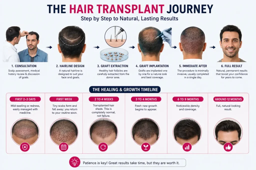 Hair transplant before and after results in Chhattisgarh